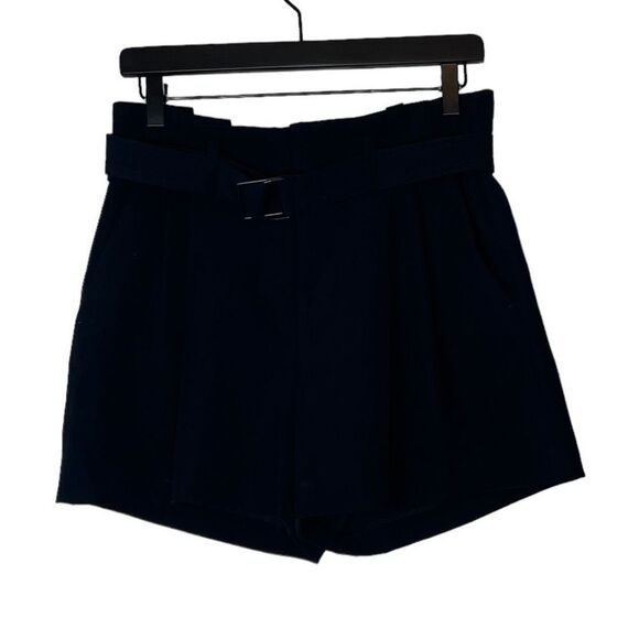 Vince Pleated Front Belted Shorts Black Size 4 - Picture 1 of 14